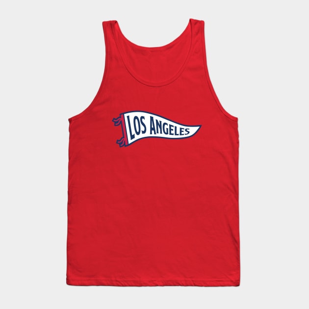 Los Angeles Pennant - Red Tank Top by KFig21